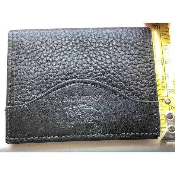 Authentic Burberry Bifold Wallet Card Coin Case Black Burberrys